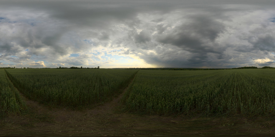 Heavy Cloud Sunset Field Outdoor Sky HDRI