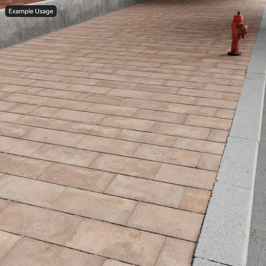 Water Damaged Paver Floor Texture, Sienna