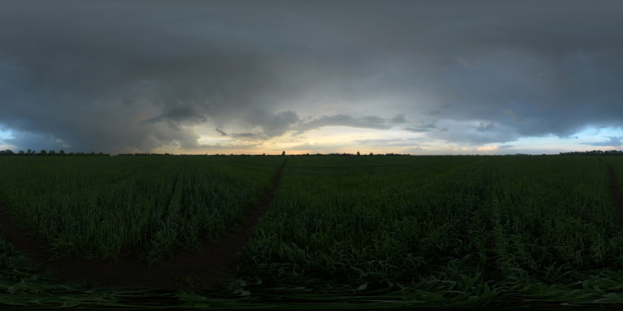 Dark Overcast Sunset Field Outdoor Sky HDRI