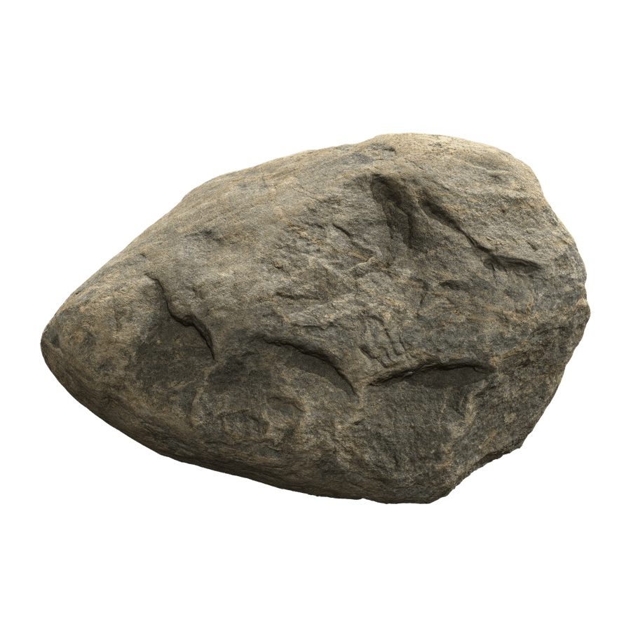 Toned Smooth Large Rock Boulder Model, Yellow