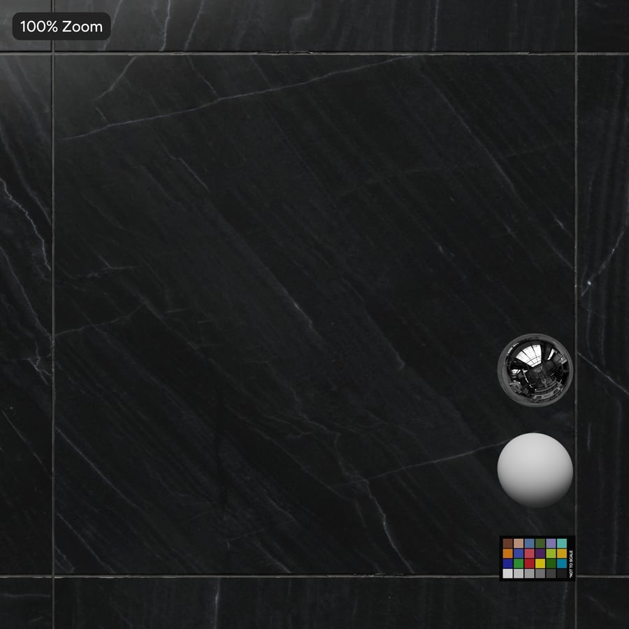 Square Quartzite Matte Tile Texture, Electric Black