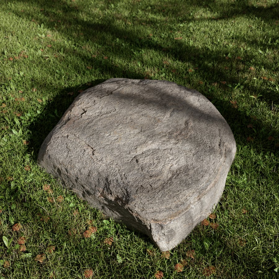 Cool Toned Smooth Thin Flat Large Rock Boulder Model