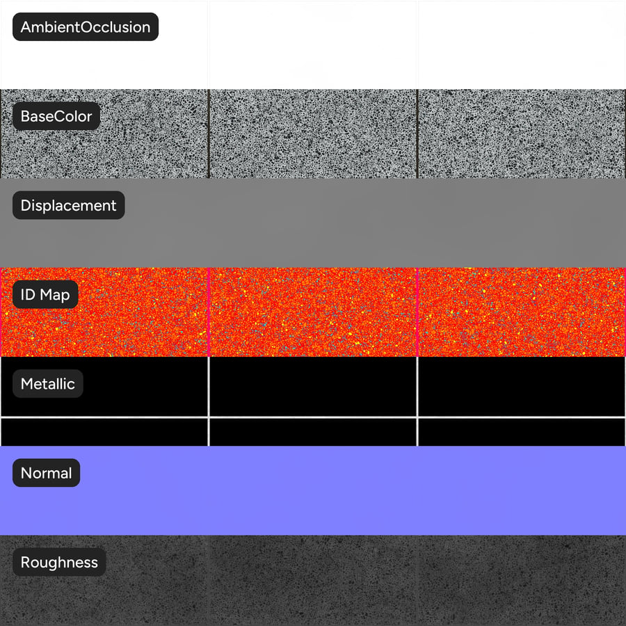Square Terrazzo Matte Tile Texture, Dark Grey