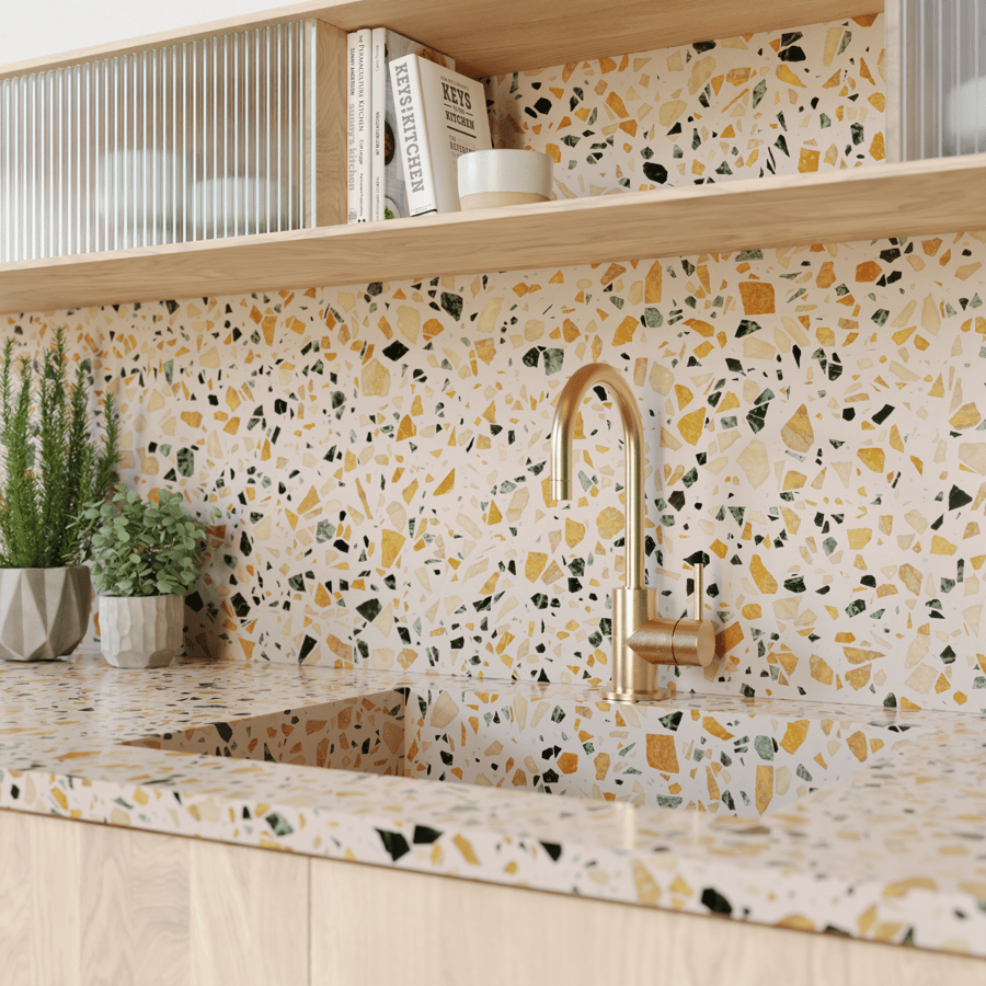 Speckled Citrus Terrazzo Texture, Beige