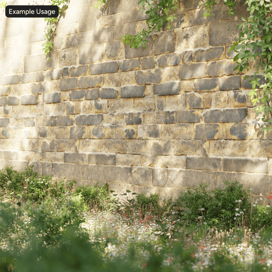 Old Spalled Stone Block Wall Texture