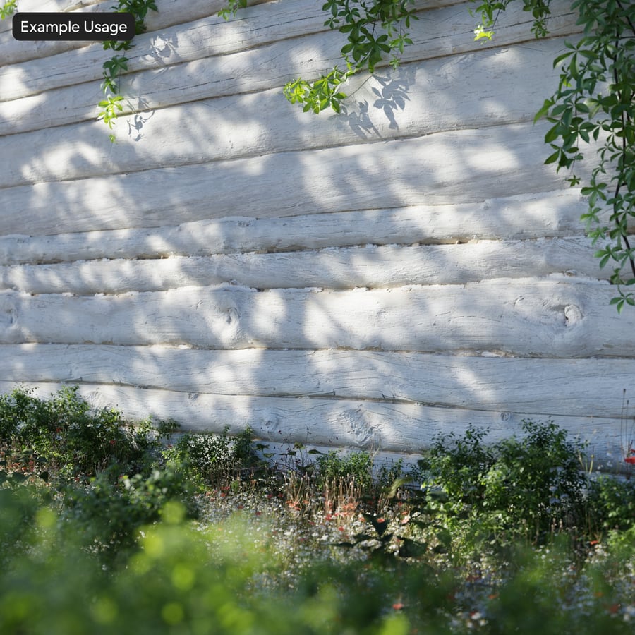 Mur de bardage en rondins de bois peint, blanc