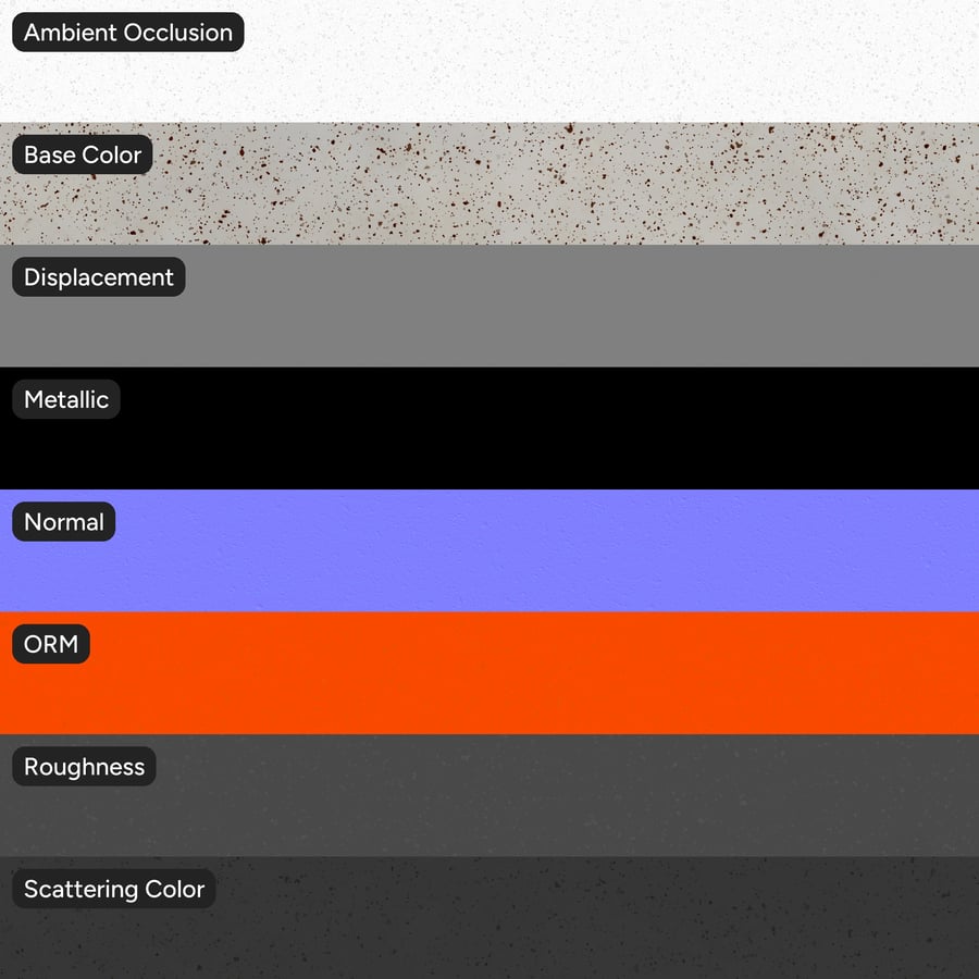 Terrazzo Glazed Ceramic Pottery Texture, White