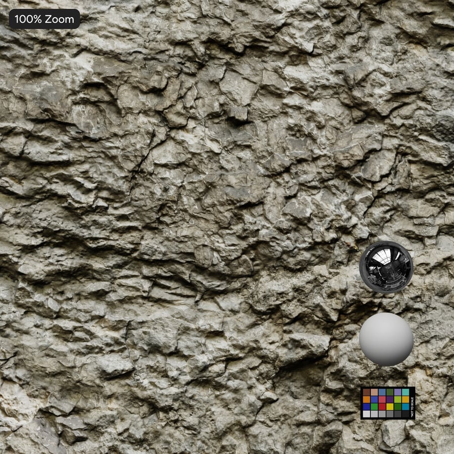 Fractured Limestone Cliff Face Texture, Warm Grey