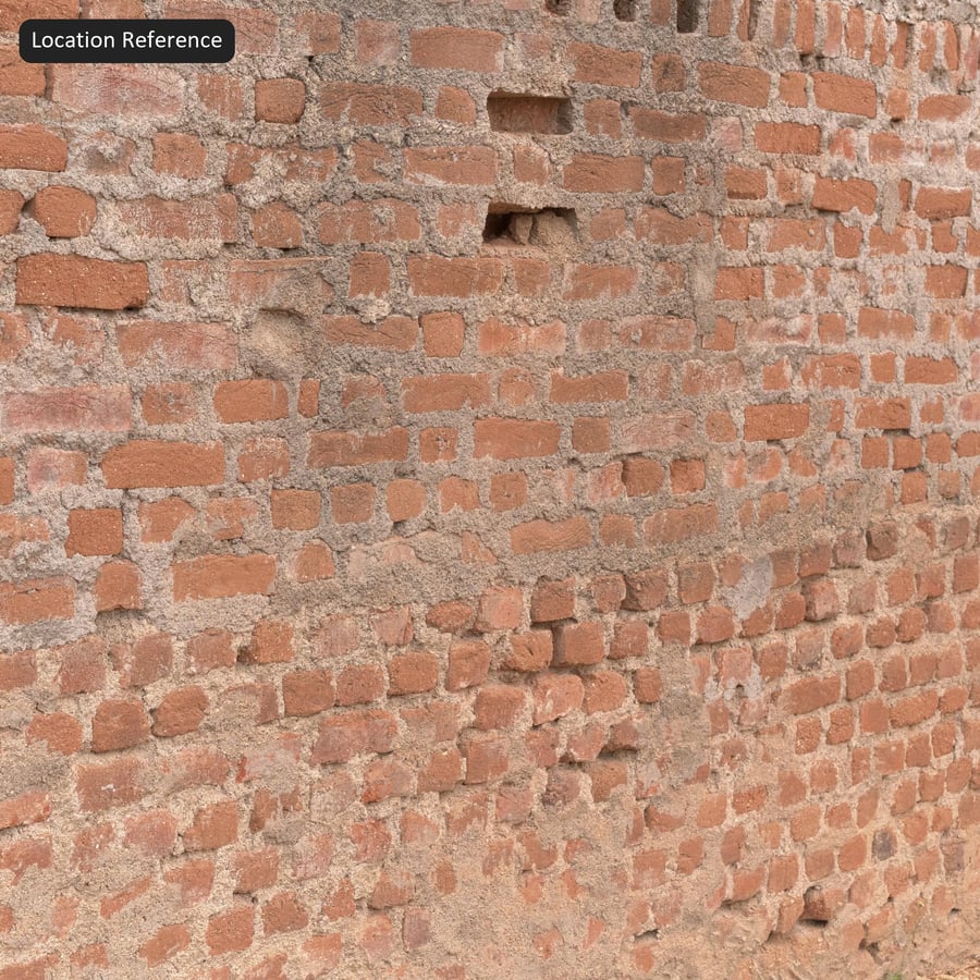 Old Running Bond Brick Texture, Red