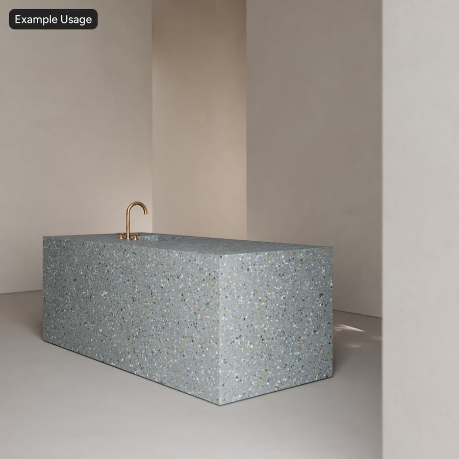 Matte Slab Standard Terrazzo Texture, Cool Grey