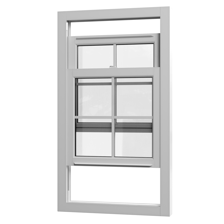 Double Hung Grid Window Model, White