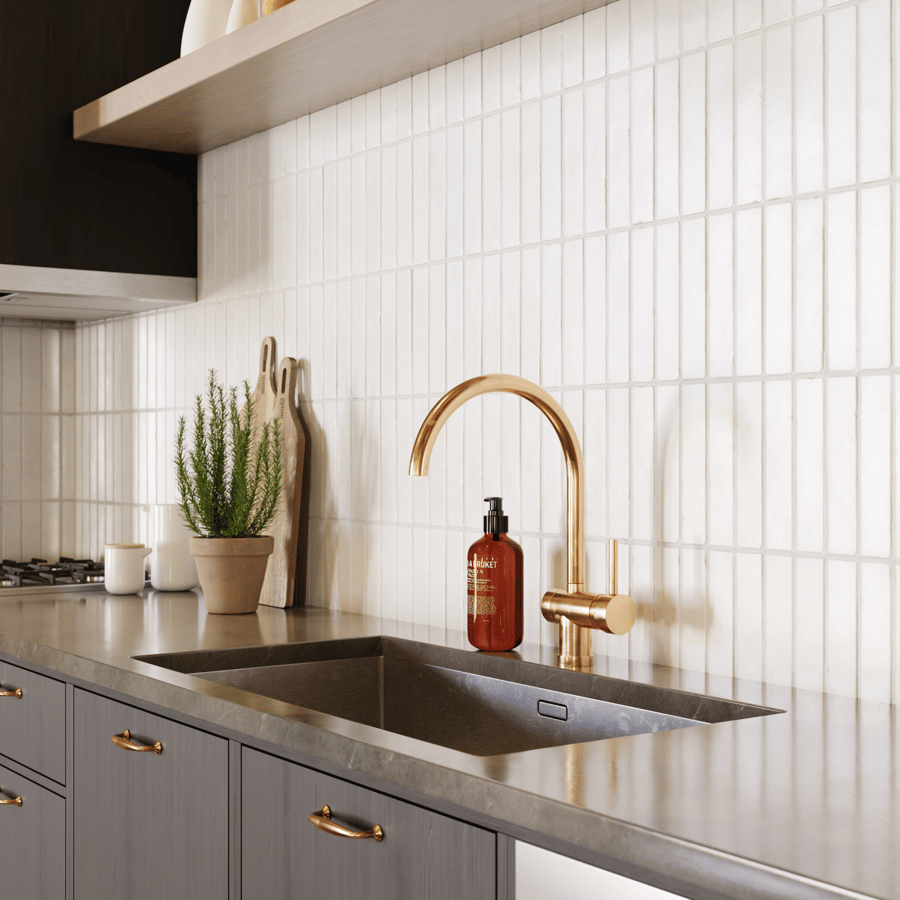 Zellige Rectangular Tiles Texture, White