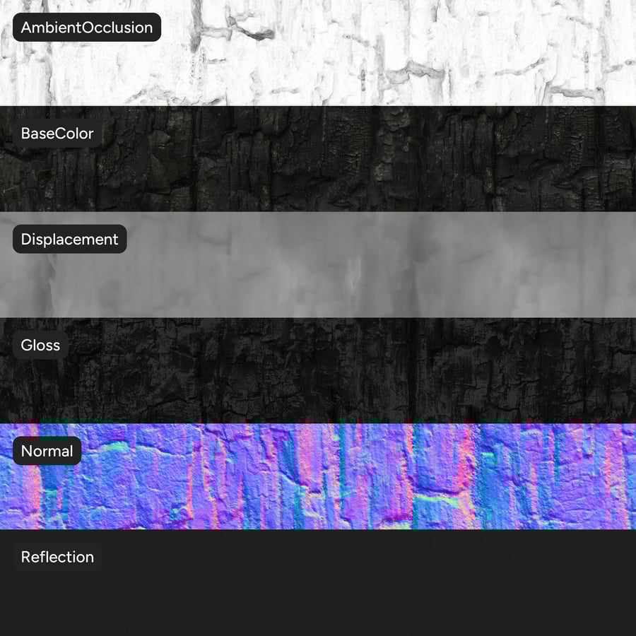 Textura de casca queimada
