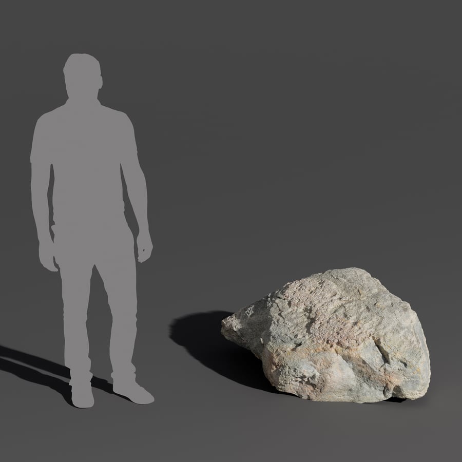 Pedra grande, baixa e com covinhas, modelo pálido