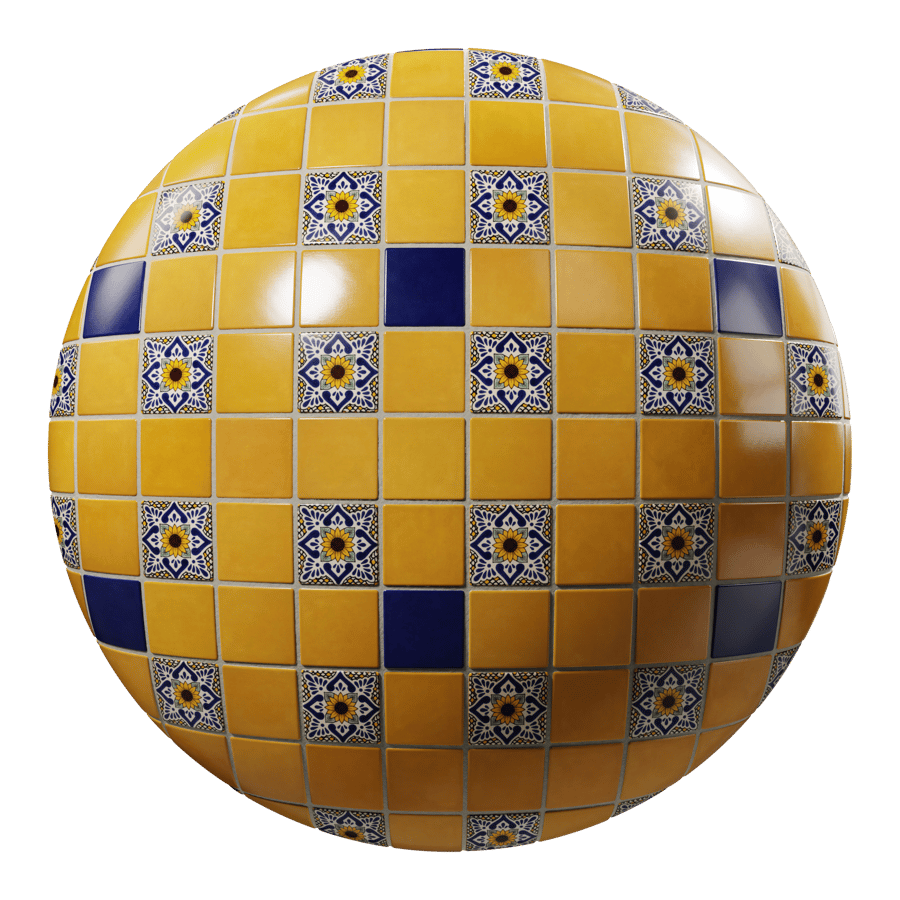 Texture de carreau carré en céramique à motif Talavera