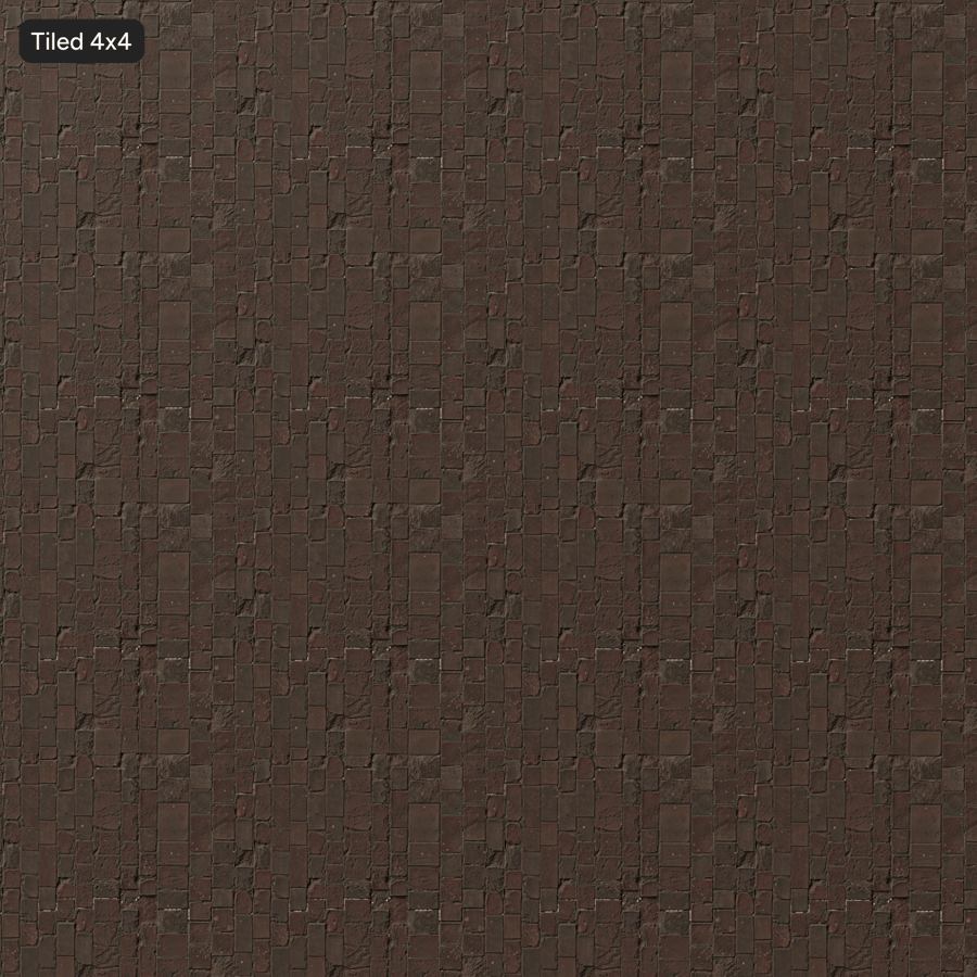 Texture de pavé usé, rouge