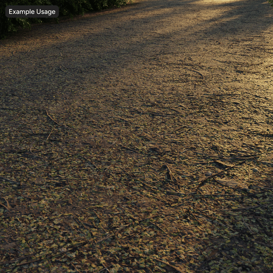 Decomposing Leaf Debris Forest Trail Texture, Olive Brown