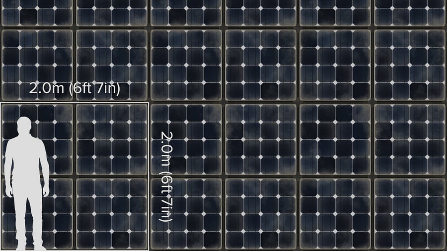 Dirty Framed Type C Monocrystalline Solar Panels Texture