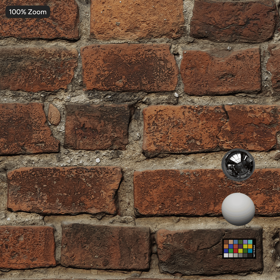 Weathered Brick Wall Texture, Red