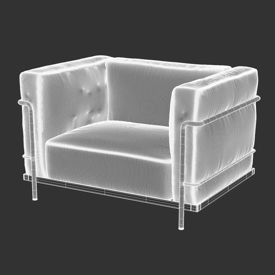 Réplica da poltrona Le Corbusier Grand Confort, preta