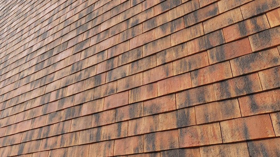 Streaked Clay Roof Tiles Texture, Orange