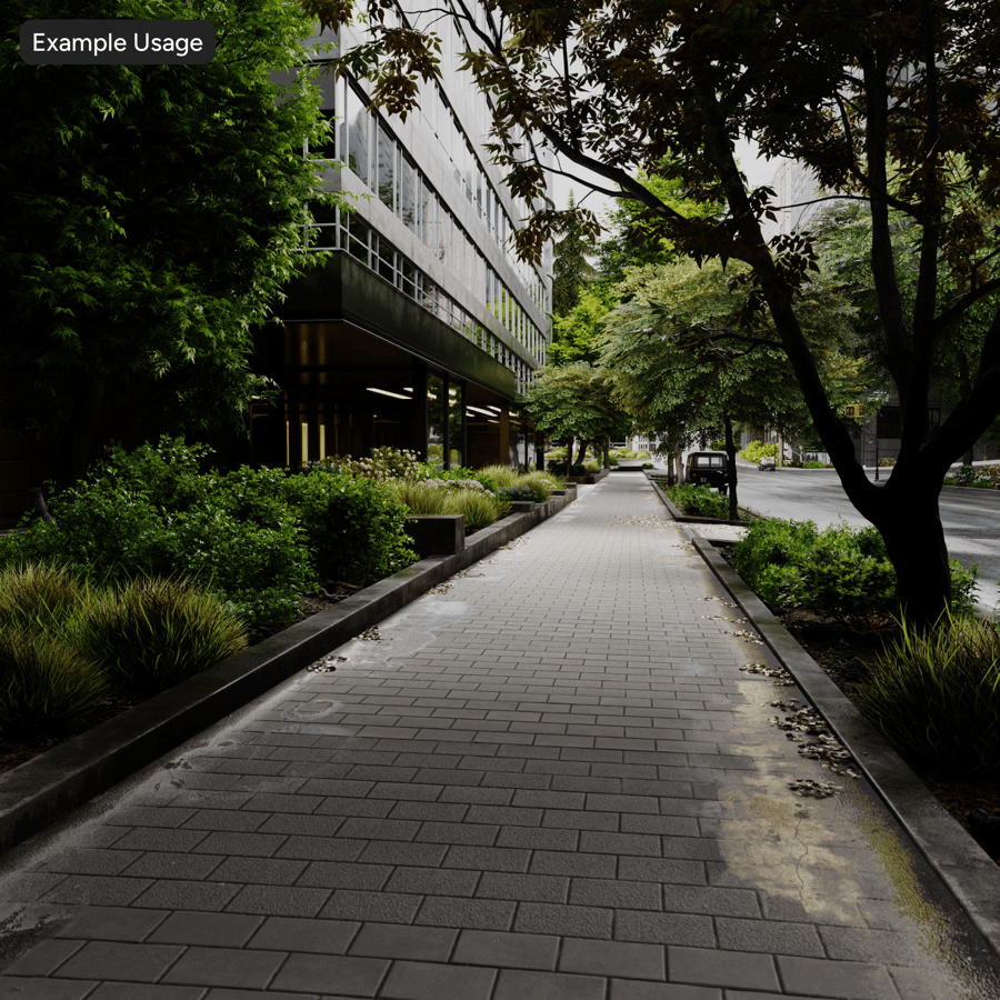 Rectangular Running Bond Concrete Paver Texture, Light Grey