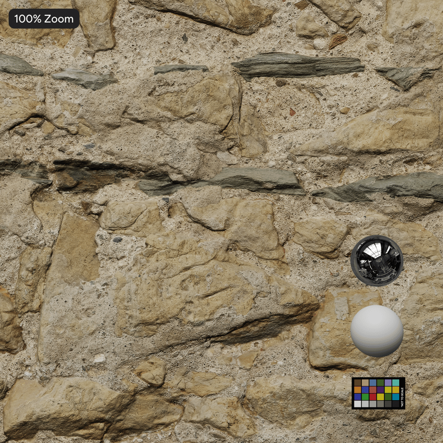 Rough Rubble Sandstone Wall Texture, Yellow