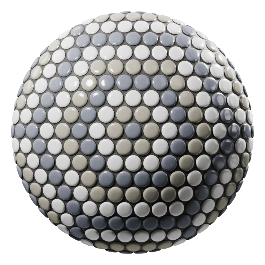 Gradient Hexagon Pattern Penny Round Tile Texture, Grey