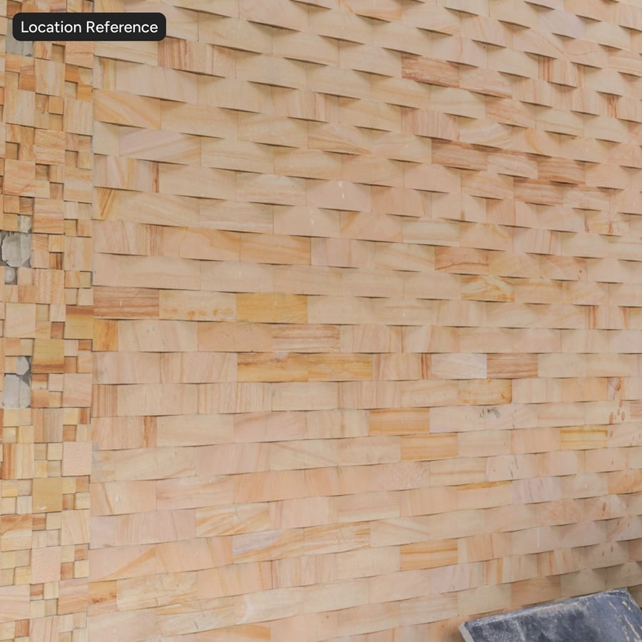Texture de carreaux 3D en travertin vieilli, gris
