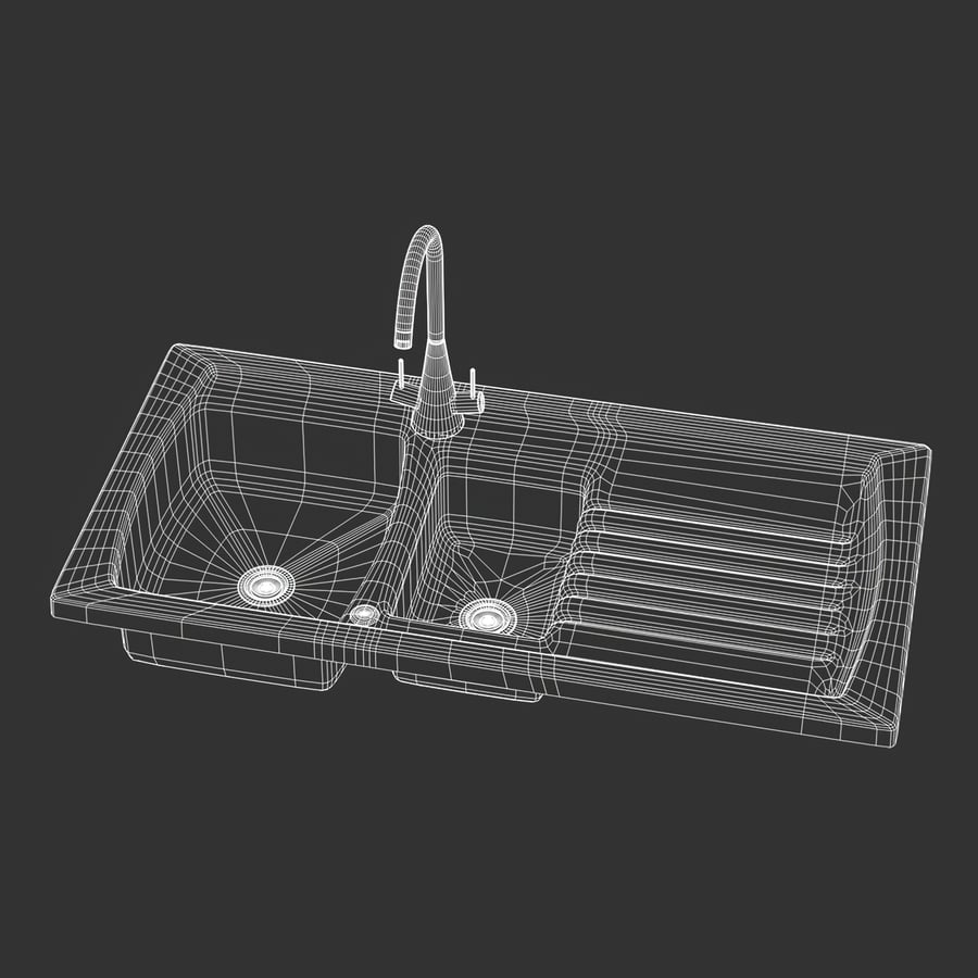 Raised Stainless Steel Kitchen Sink with Draining Board Model