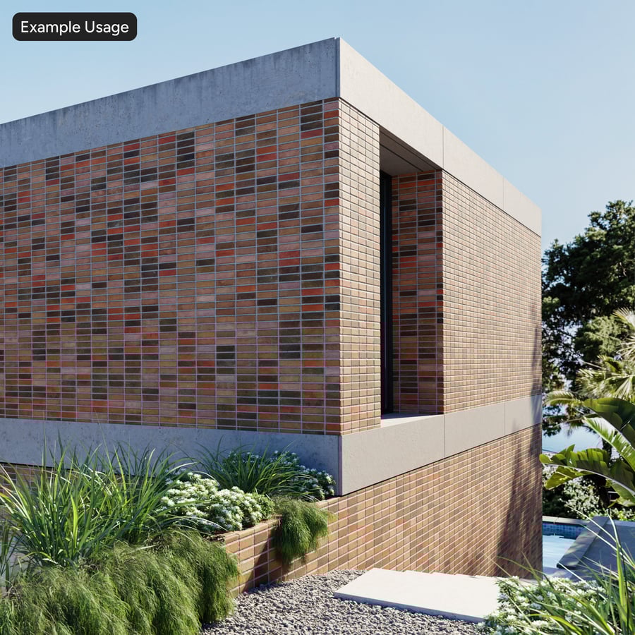 Stack Bond Sandfaced Brick Wall Texture, Multicolored