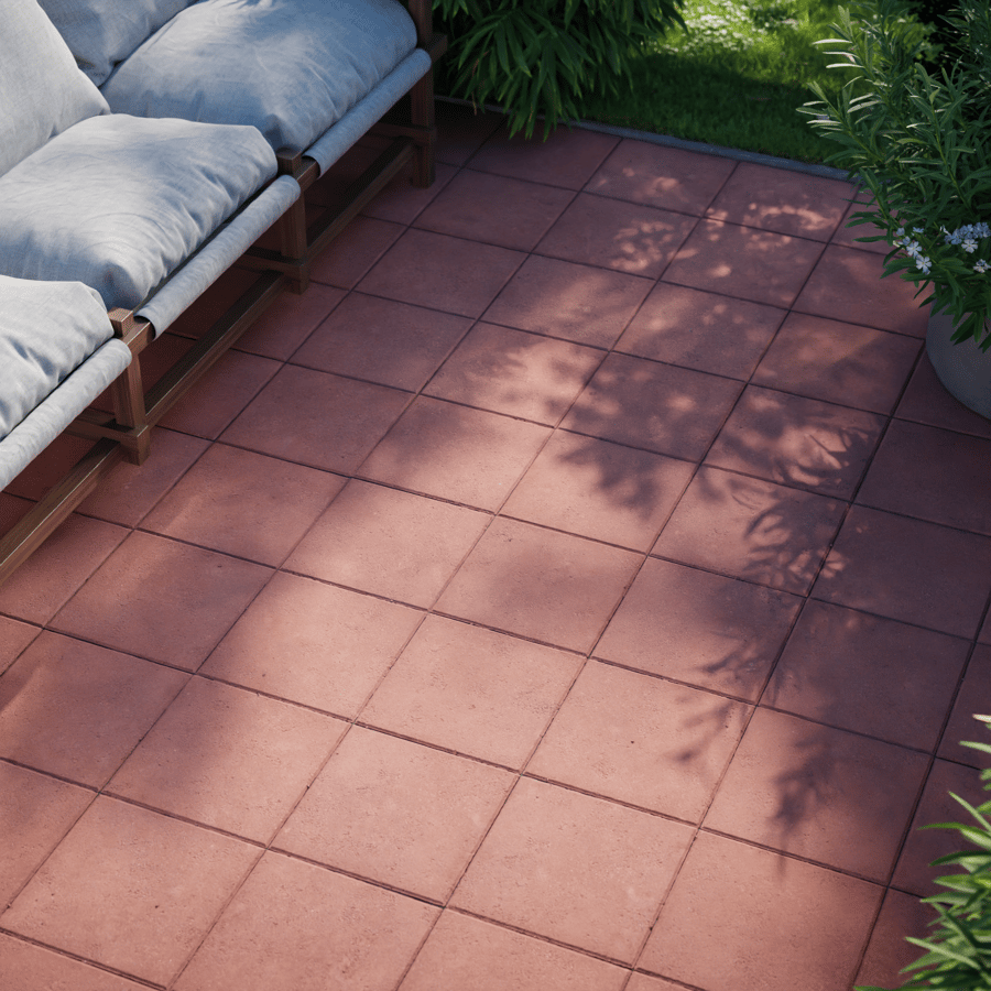 Square Concrete Paving Texture, Red