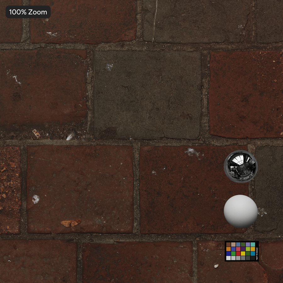 Worn Mixed Running Bond Stone Sidewalk Texture