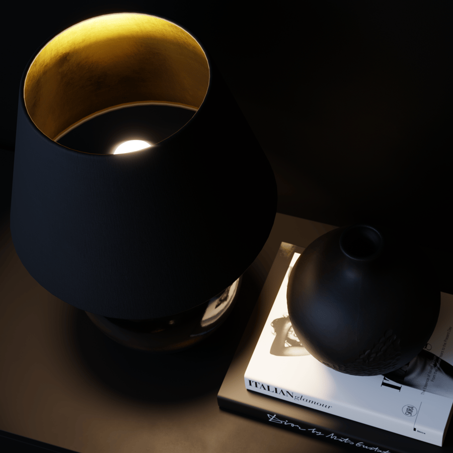 Lâmpada Kelantis Grandeur Shade da Eno Ceramic, preta