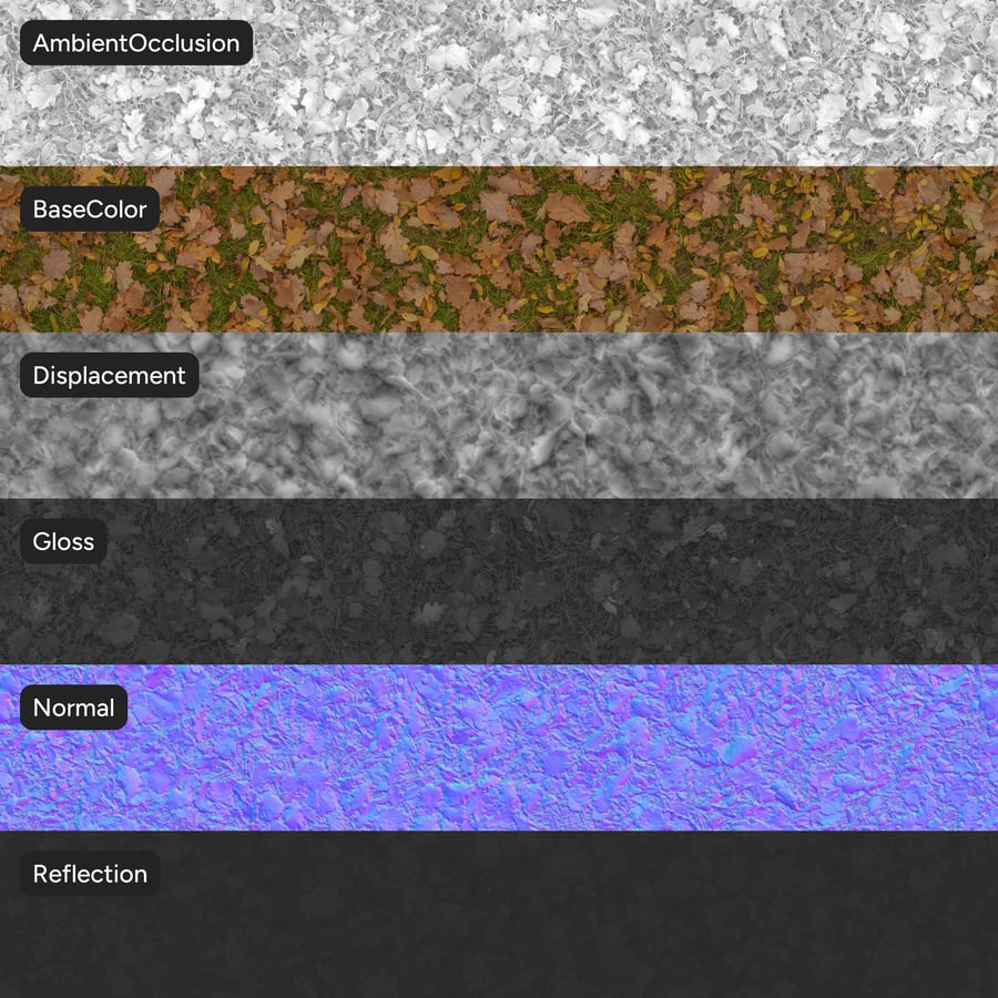 Folhas de outono sobre relva Textura