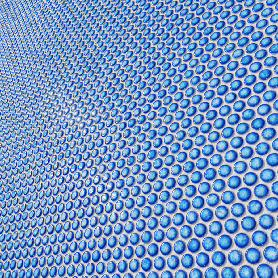 Washed Penny Round Tile Texture, Blue