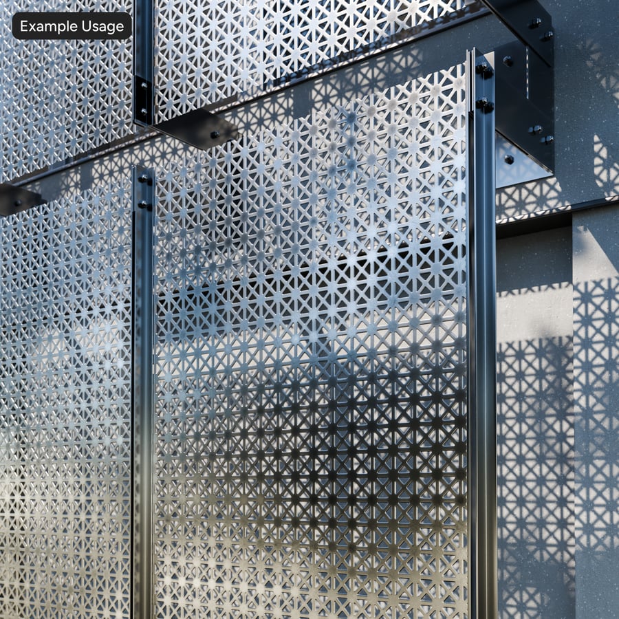 Geometrik Delikli Metallic Doku
