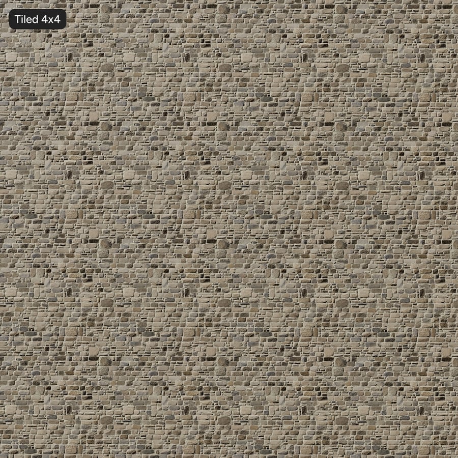 Old Rubble Stone Wall Texture, Beige & Grey