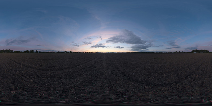 Warm Lightly Cloudly Sunset Field Outdoor Sky HDRI