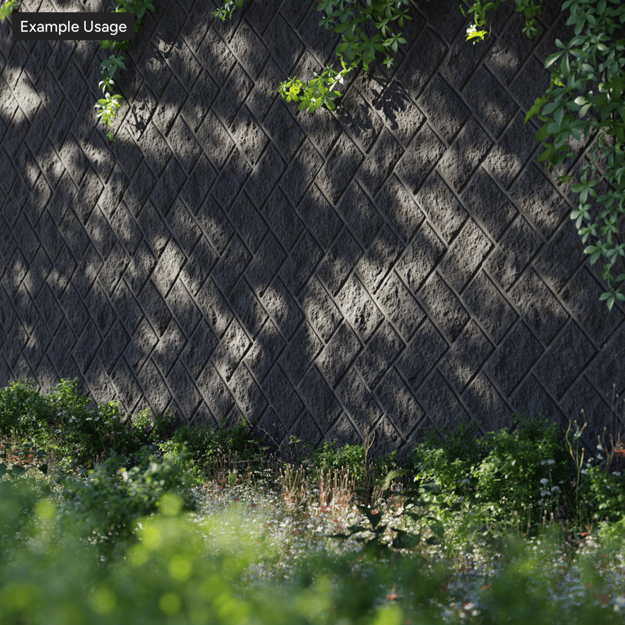 Texture du mur de soutènement en pierres à chevrons