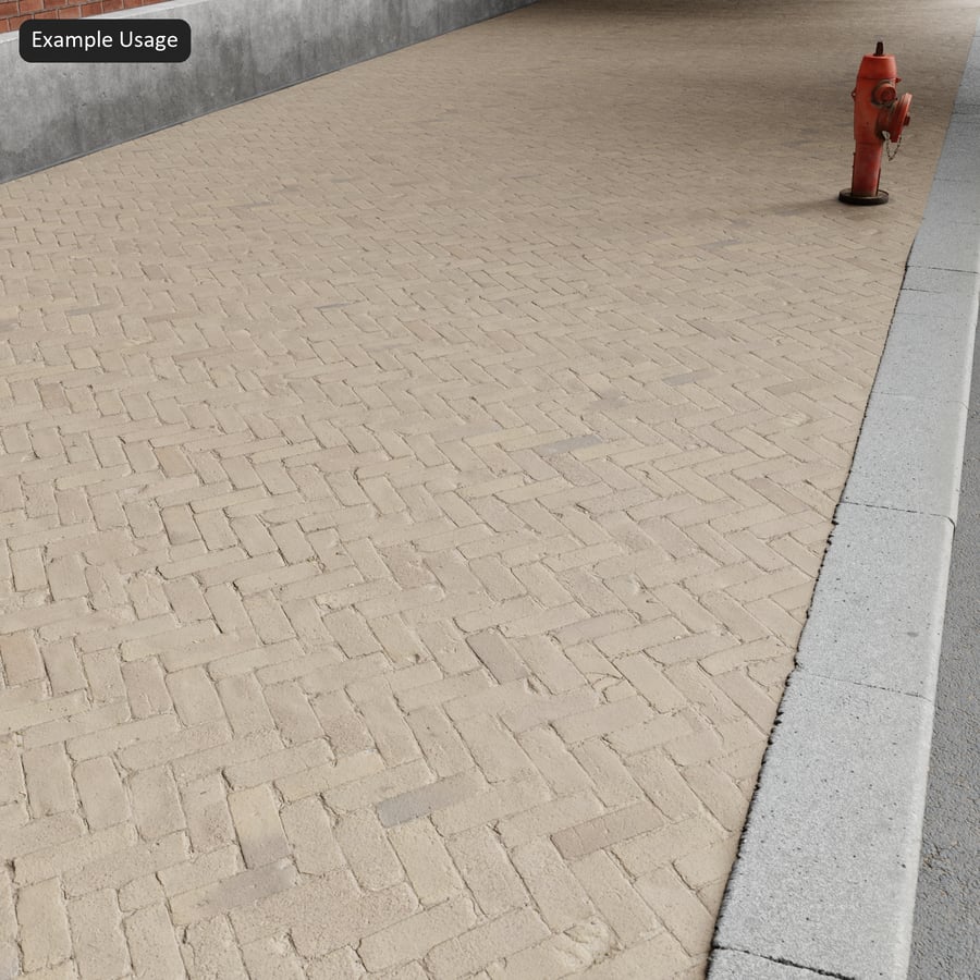 Textura de pavimento em espinha de tijolo desgastado, bege