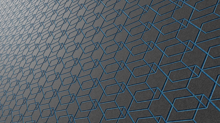 Cubes Geometric Lines Acoustic Panel Texture, Blue