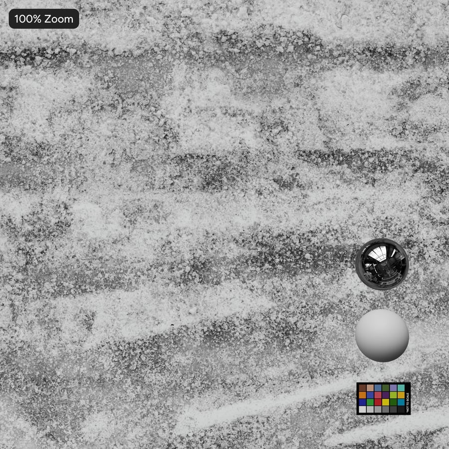 Marques de pneus sur une texture d'asphalte enneigée