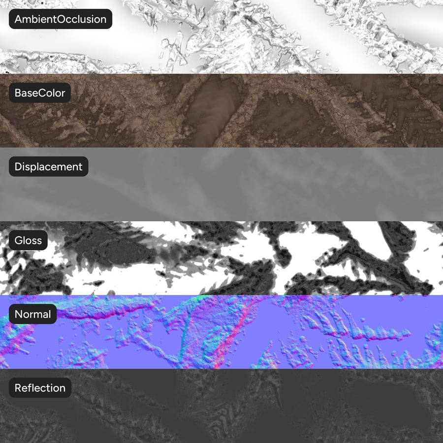 Textura de lama molhada com várias marcas de pneus