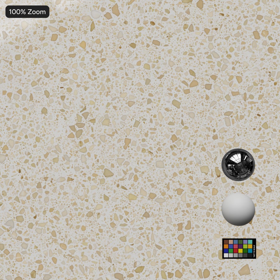 Polished Slab Venetian Terrazzo Texture, Cream