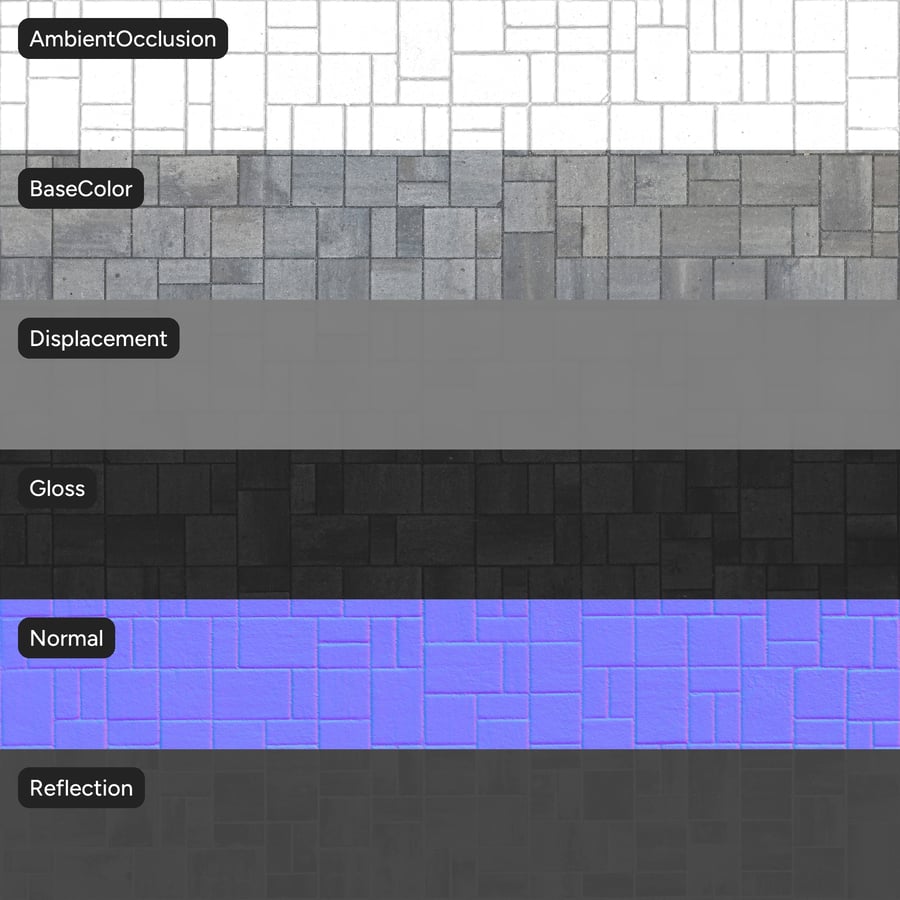 Textura de pavimento interligado em betão, cinzento