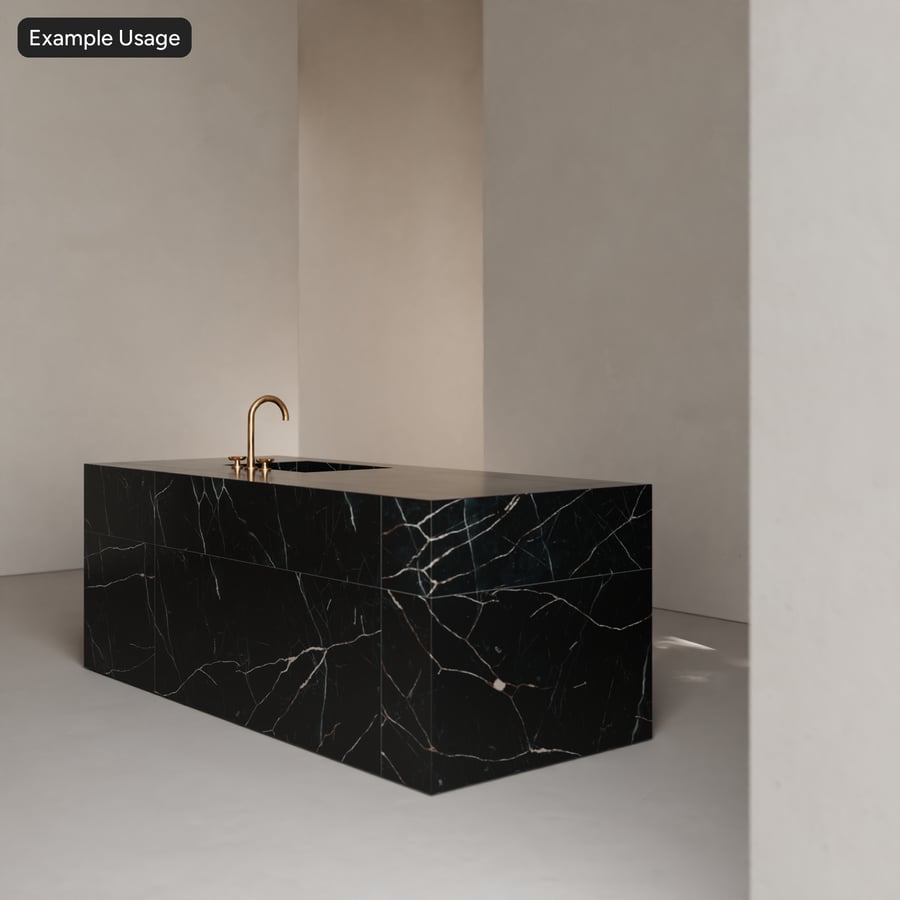 Textura de azulejo quadrado em mármore mate, preto galáctico
