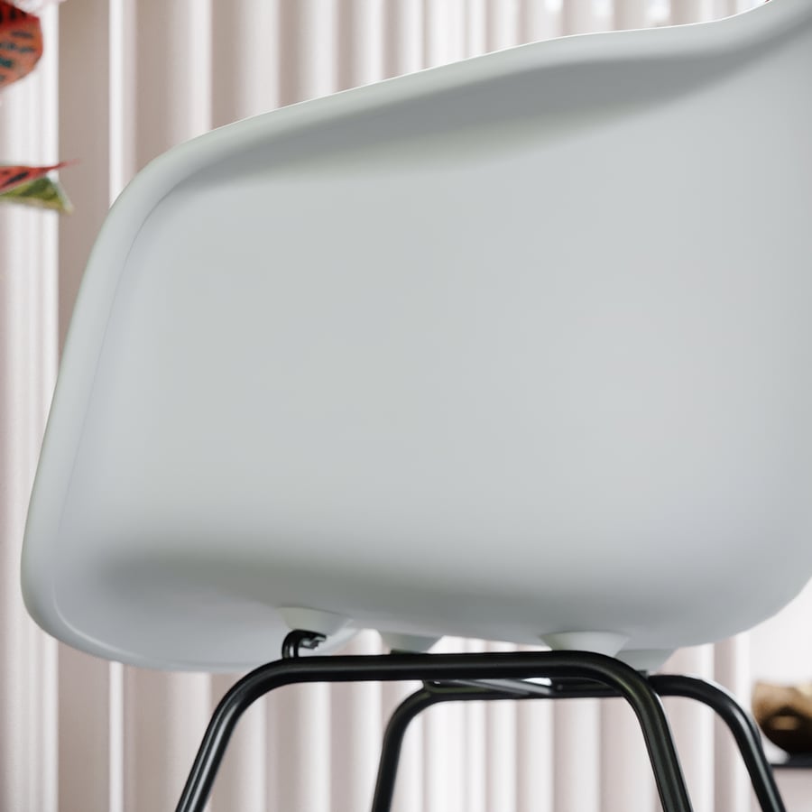 Réplica da cadeira lateral de plástico Eames, vermelho salmão