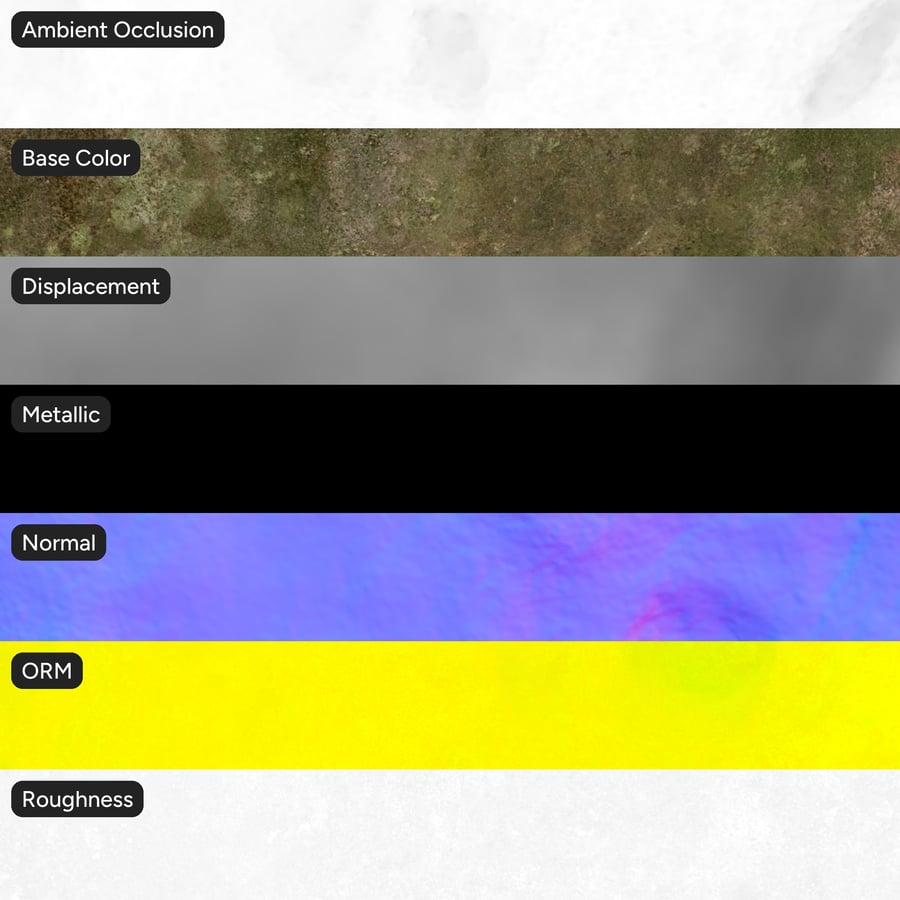 Textura de rocha de penhasco coberta por musgo pesado
