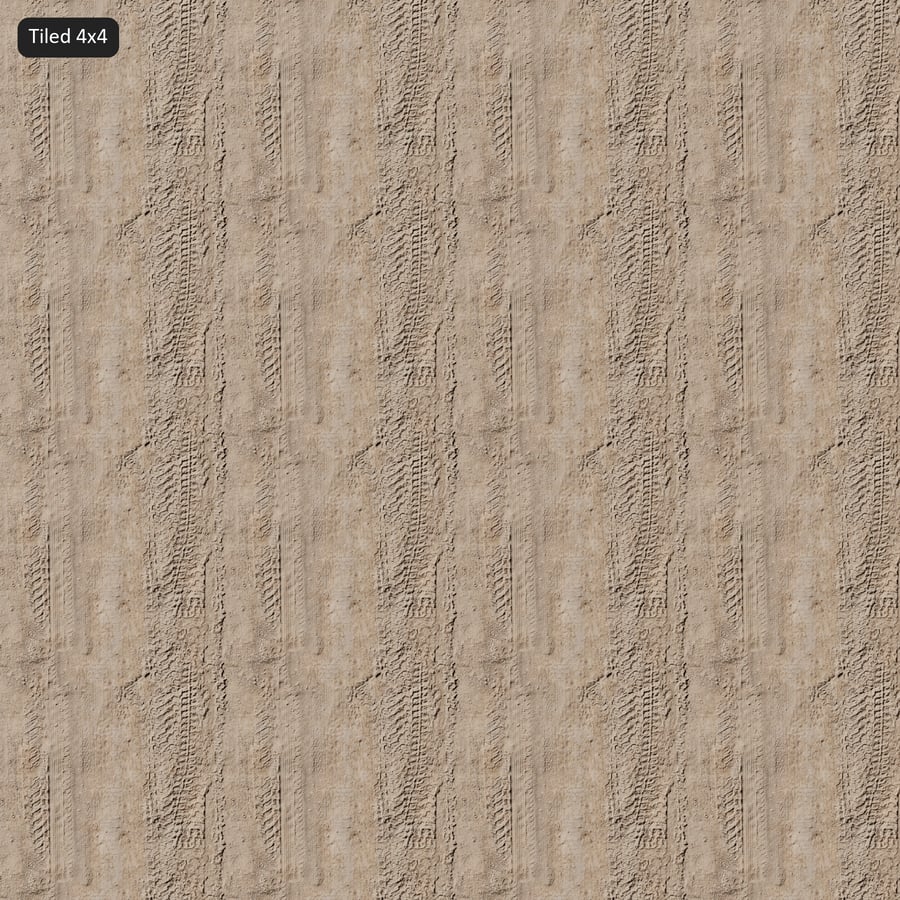 Marcas de pneus na textura da terra